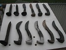 Different rail spike knife styles, 2016