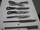 Different bushcraft knife styles, 2016