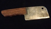 Cleaver with walnut handle and cherry wood inlay